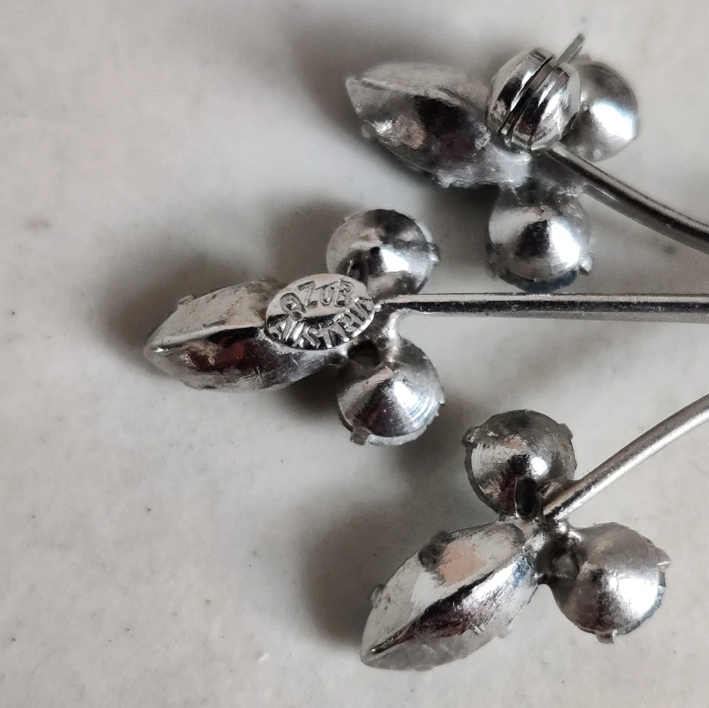 Vintage Signed Azub Austria Flower Bouquet Brooch - Picture 9 of 12